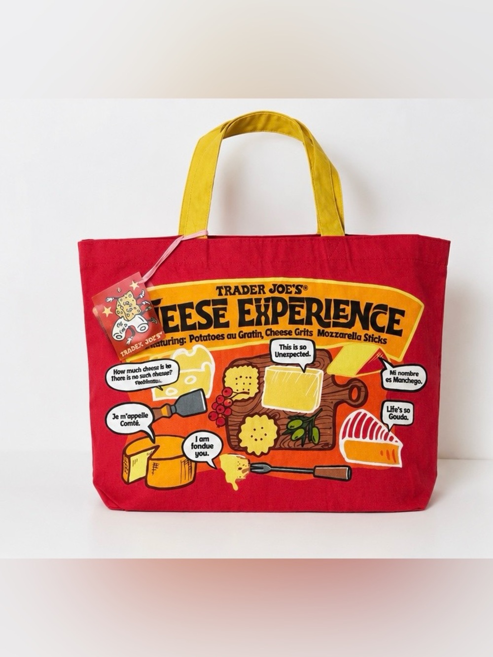 🧀 Trader Joe’s “Cheese Experience” reusable canvas tote bag.